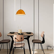 Дизайнерський підвіс-люстра 40см із фетра в жовтому кольорі (805-1889-1), фото 3