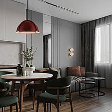 Дизайнерський підвіс-люстра 60см із фетра в бордовому кольорі (805-1889-1), фото 4