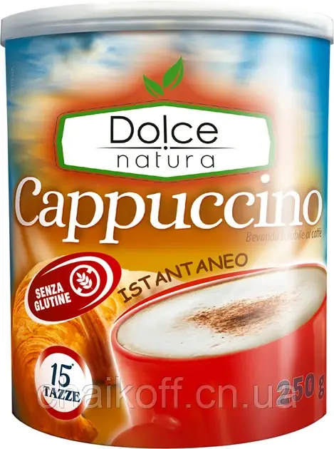 Капучино в банке Dolce Natura Cappuccino istantaneo 250 г ( Италия), фото 1