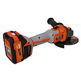 Безщіткова акумуляторна шліфувальна машинка Rebiner RAG-125BLK/20Li (1Акб 20В 4Ач), фото 3