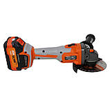 Безщіткова акумуляторна шліфувальна машинка Rebiner RAG-125BLK/20Li (1Акб 20В 4Ач), фото 6