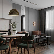 Дизайнерський підвіс-люстра 55см із фетра в кольорі хакі (805-1890-1), фото 4