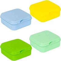 Від 4 шт. Ланч-бокс "Веселка" без малюнка 14,5*14,5*6,0см  купит оптом