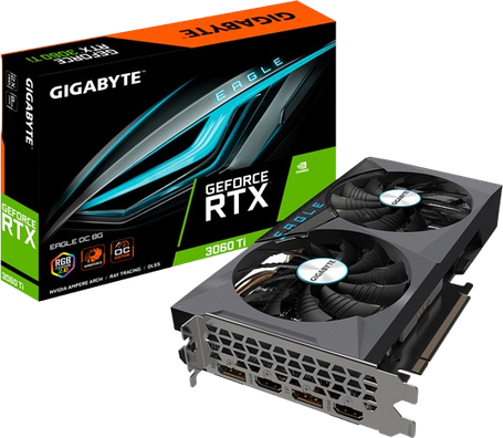 Відеокарта GeForce RTX 3060 Ti 8GB Gigabyte Eagle OC (GV-N306TEAGLE OC-8GD) Б/В, фото 1