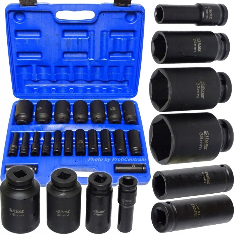 Набір ударних головок Silver 1/2 10-38 мм (S11661), фото 1