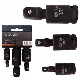 Набір перехідників на шарнірах для головок 1/4", 3/8", 1/2"  Kraft&Dele KD10530