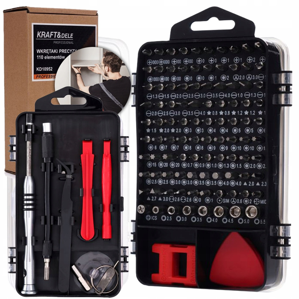 Набір викруток прецизійних 110 шт Kraft&Dele KD10952, фото 1