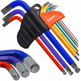 Набір ключів шестигранних 1,5-10 мм 9шт Silver S10698