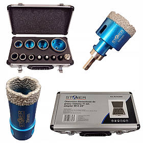 Набір алмазних коронок Silver 6-68 мм + адаптер М14 в кейсі S12202