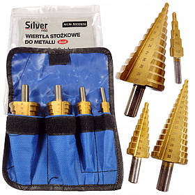 Конічні свердла для металу 4шт 4-39мм Silver S0320/H
