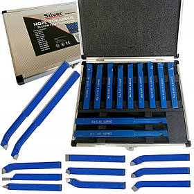 Набір токарних ножів 12х12 мм 11 шт в кейсі Silver S10883