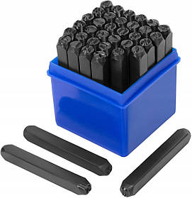 Набір із 36 штампів - літери та цифри 6 мм Silver S12101