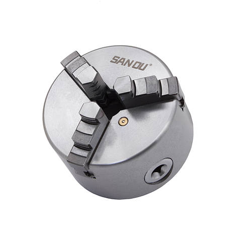 Токарный патрон К11-125, 3 кулачки, самоцентрирующийся, посадочное отверстие Ø38 мм, с обратными кулачками, фото 1