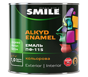 Емаль алкідна  по дереву і металу ПФ-115 ТМ Smile БІЛИЙ 2.8кг