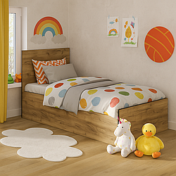 Односпальне ліжко 90*200 см з підйомним механізмом у дитячу підліткову кімнату ДСП Бруклін Мебель Сервіс