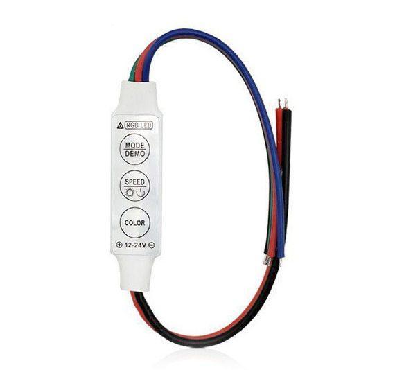 Регулятор яскравості для світлодіодних стрічок, багатоколірний, RGB, 3528 5050, 12-24В, димер