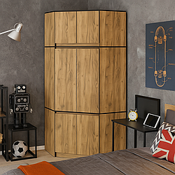 Дитяча шафа кутова з антресоллю штангою і полицями для дитячої кімнати дівчинки хлопчика Бруклін Мебель Сервіс