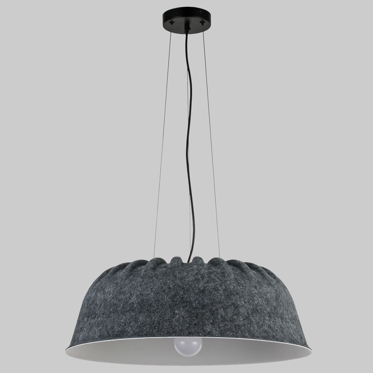 Дизайнерський підвіс-люстра 55см із фетра в графітовому кольорі (805-1988-1)