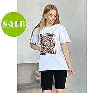 Літній спортивний костюм з принтом леопард "Faster" оптом | Норма і батал| Розпродаж моделі