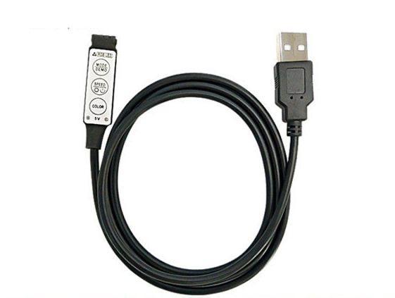 Регулятор яскравості для світлодіодних стрічок, USB, багатоколірний, RGB, 3528 5050, 5В, димер