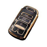 Чохол ключа Kia чорний + золота окантовка (4 кнопки) TPU