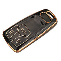 Чохол ключа Audi чорний + золота окантовка TPU