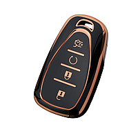 Чохол ключа Chevrolet чорний + золота окантовка TPU