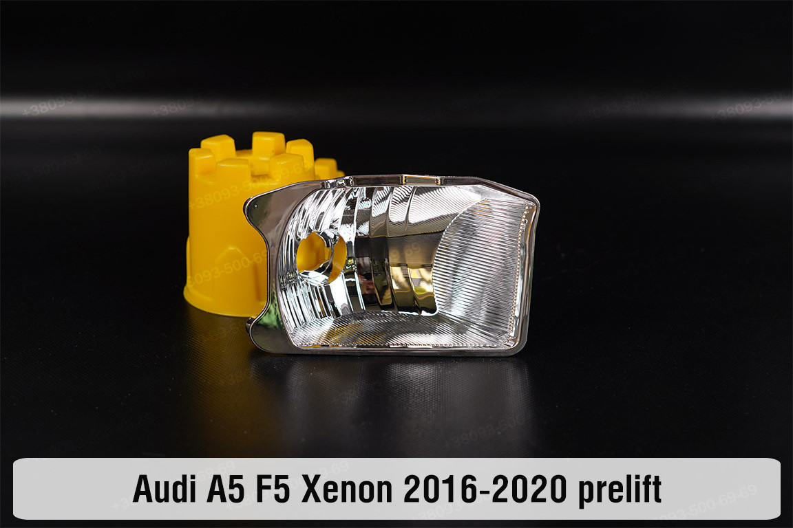 Хромована маска світлорозсіювача Audi A5 F5 Xenon (2016-2020) дорест права, фото 1
