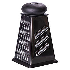 Тертка ручна чотиристороння 12.5×12.5×21 (см) кухонна терка з нержавіючої сталі для овочів, фруктів, сиру Lugi