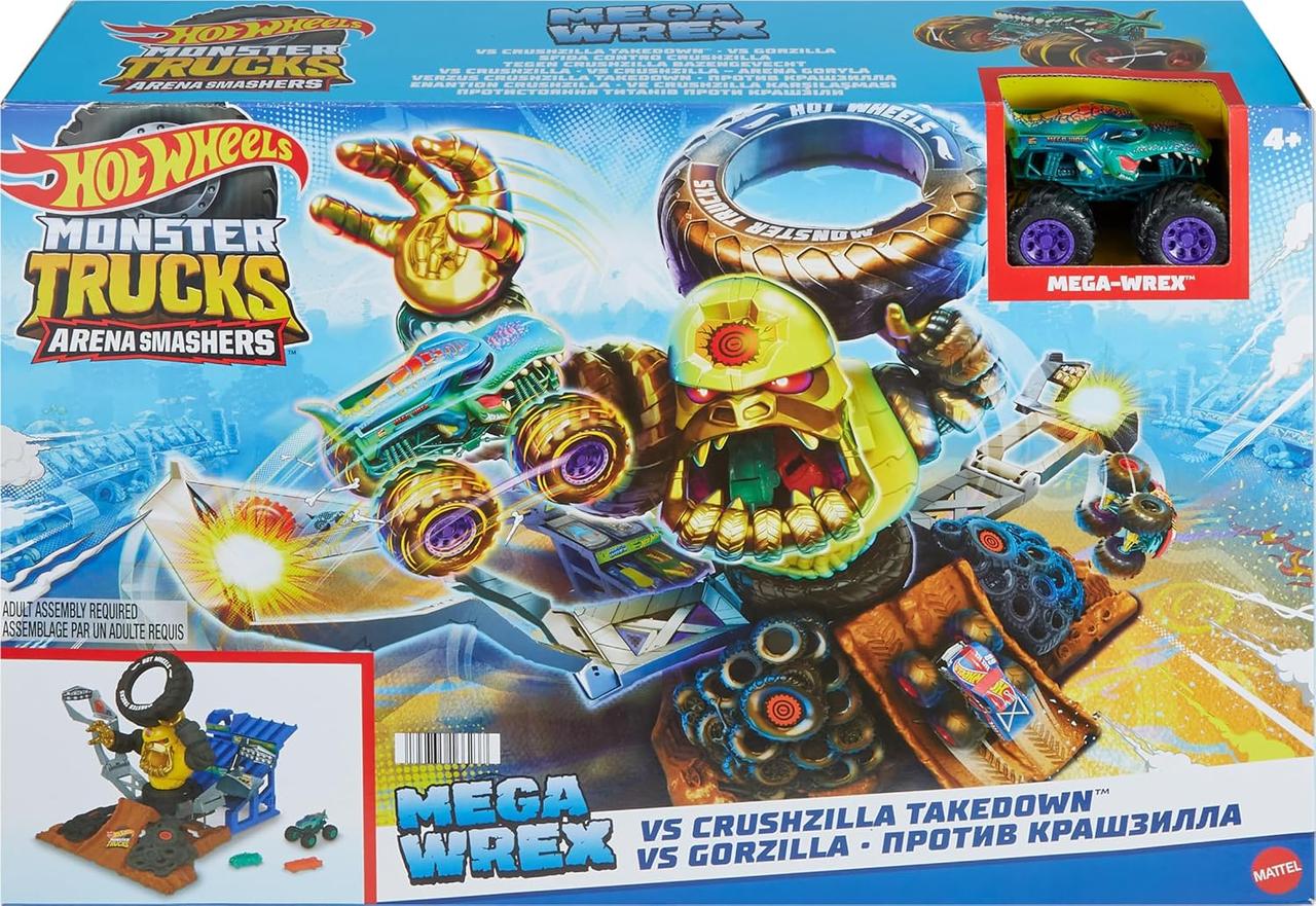 Трек Хот Вілс Монстер Арена Атака Крашзили Hot Wheels Monster Trucks Arena Smashers Mega-Wrex vs