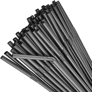 Трубочка з коліном 5мм. 21см.200шт Чорна