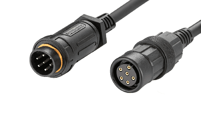 Водонепроникний круглий роз'єм із видимим гумовим ущільненням