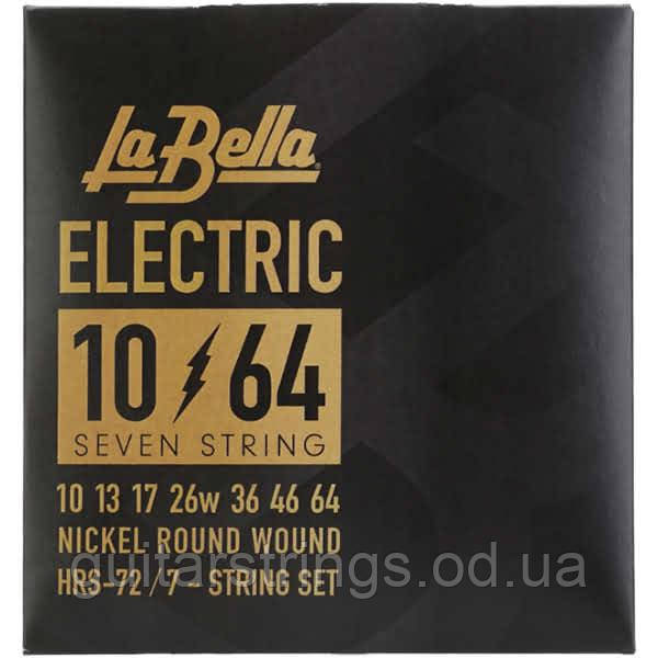 Струны La Bella HRS-72 Hard Rockin' Steel Nickel-Plated 7-String 10-64, фото 1
