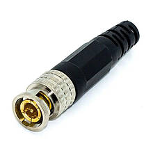 Роз'єм BNC-M - прямий, пластиковий кожух, гвинт для фіксації кабелю