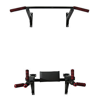 Турнік бруси прес стаціонарний 3 в 1 KZ-551 Спортивні стінки та турніки для дому Чорний, фото 2