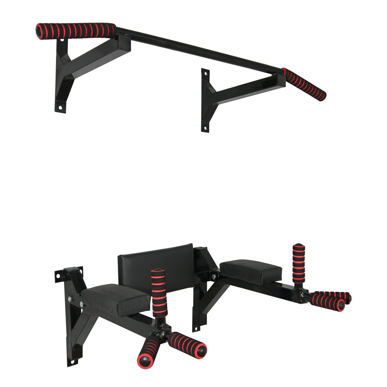 Турнік бруси прес стаціонарний 3 в 1 KZ-551 Спортивні стінки та турніки для дому Чорний