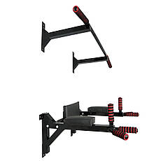 Турнік бруси прес стаціонарний 3 в 1 KZ-551 Спортивні стінки та турніки для дому Чорний, фото 4