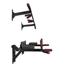 Турнік бруси прес стаціонарний 3 в 1 KZ-553 Спортивні стінки та турніки для дому Чорний, фото 4