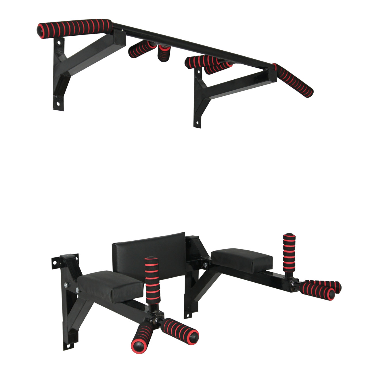 Турнік бруси прес стаціонарний 3 в 1 KZ-553 Спортивні стінки та турніки для дому Чорний