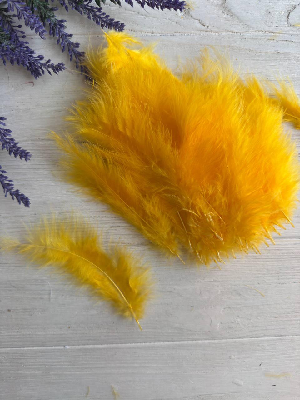Пір'я курячі " Повітряні No 2", темно жовті 100 шт