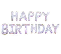 Надувні фольговані слова Happy Birthday - хамелеон, 40 см