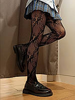 Колготки сітка чорні з везирунком