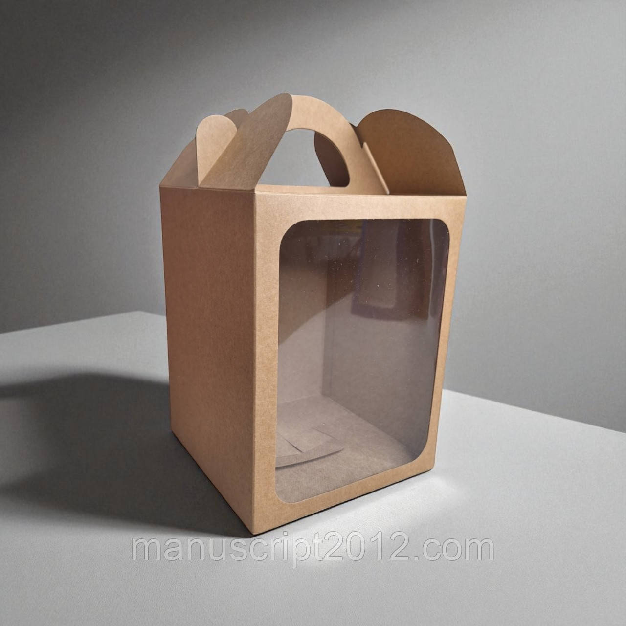 Коробки для паски, панетона, пряникового будиночка, подарунка (140х140х180мм.) крафт