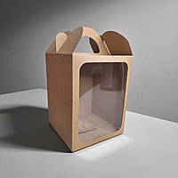 Коробки для паски, панетона, пряникового будиночка, подарунка (140х140х180мм.) крафт