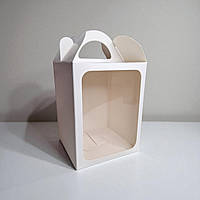 Коробки для паски, панетона, пряникового будиночка, подарунка (140х140х180мм.) біла