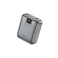 FONENG PX129 Повербанк 10000mAh 22,5W з LCD дисплеєм, швидка зарядка 2 Виходу USB, компактний і металевий