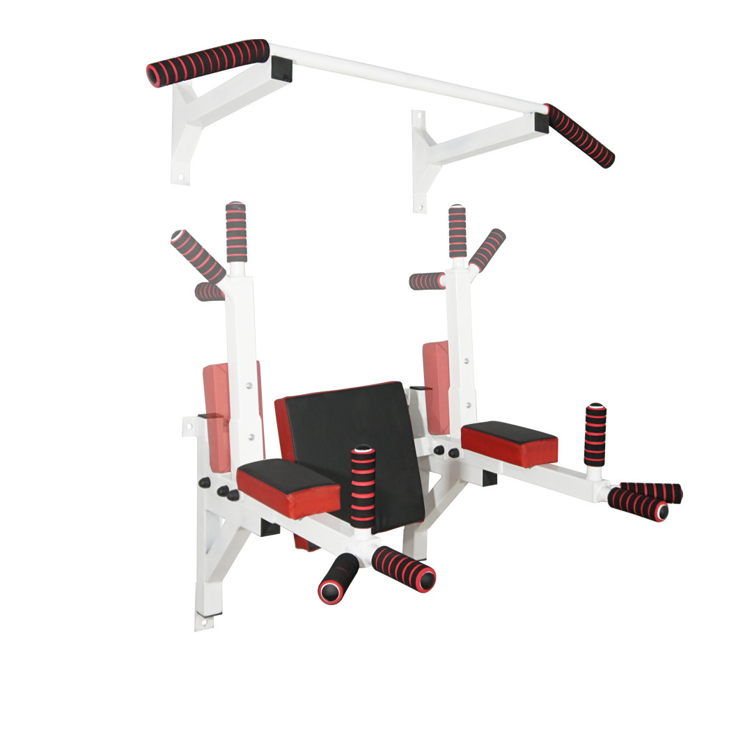 Турнік бруси прес стаціонарний 3 в 1 KZ-559 Спортивні стінки та турніки для дому Білий