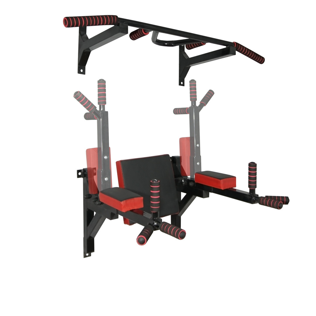 Турнік бруси прес стаціонарний 3 в 1 KZ-560 Спортивні стінки та турніки для дому Чорний