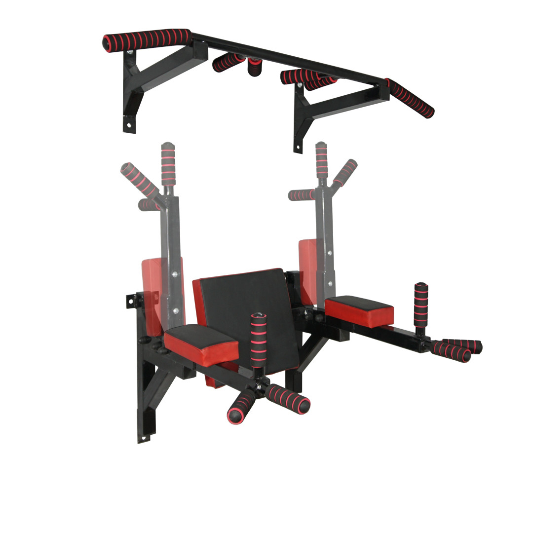 Турнік бруси прес стаціонарний 3 в 1 KZ-561 Спортивні стінки та турніки для дому Чорний