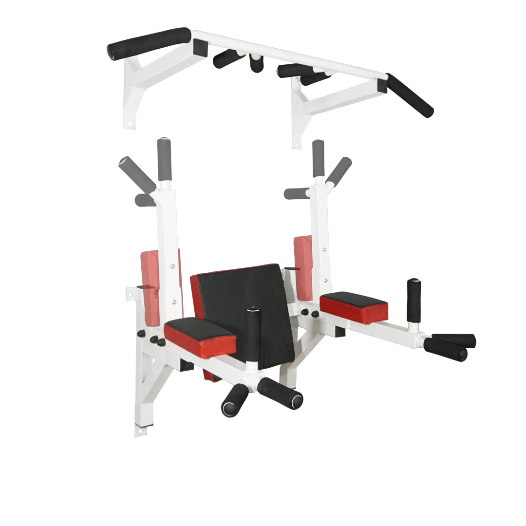 Турнік бруси прес стаціонарний 3 в 1 KZ-561 Спортивні стінки та турніки для дому Білий